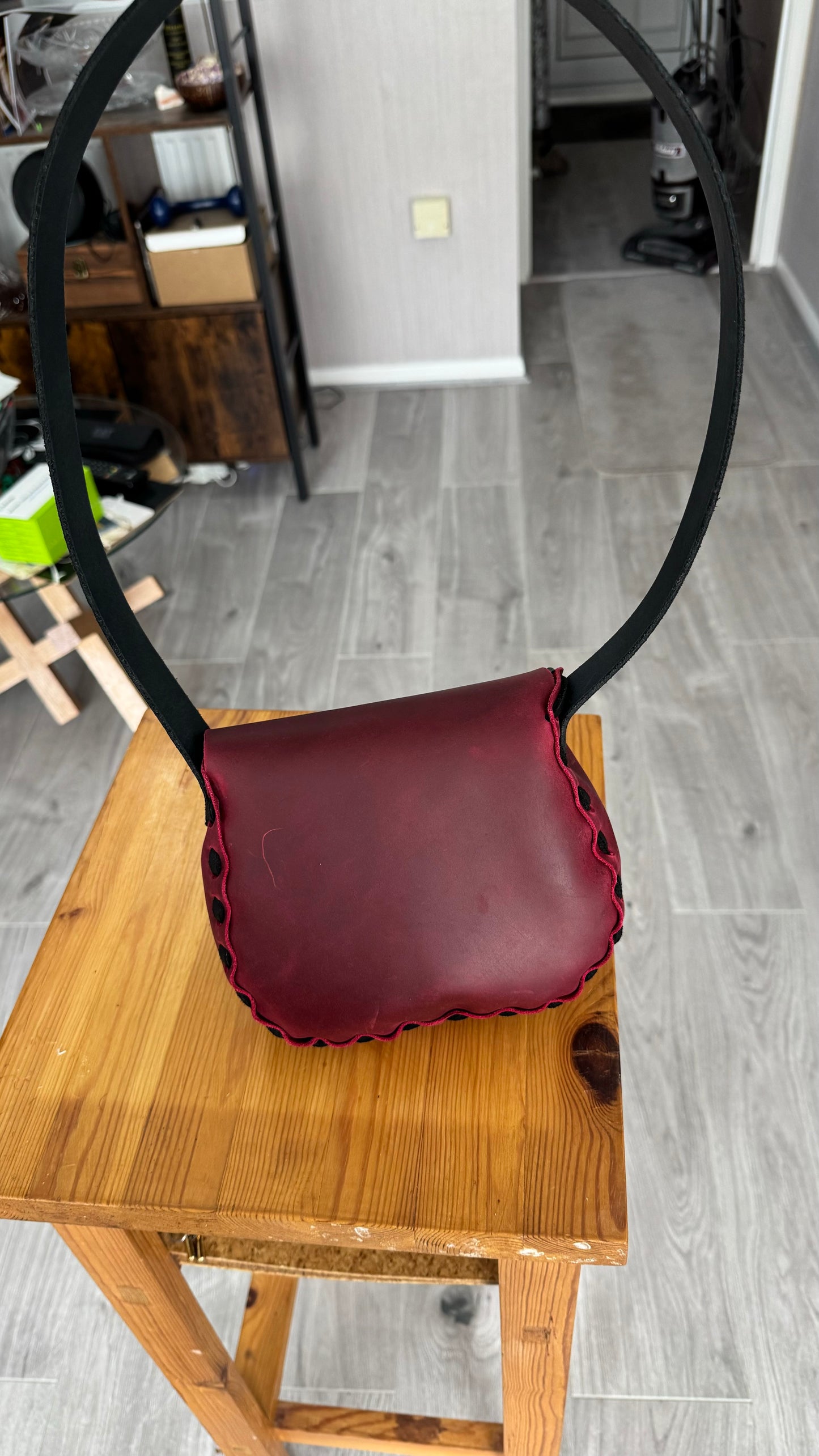 80’s style hippie leather side bag