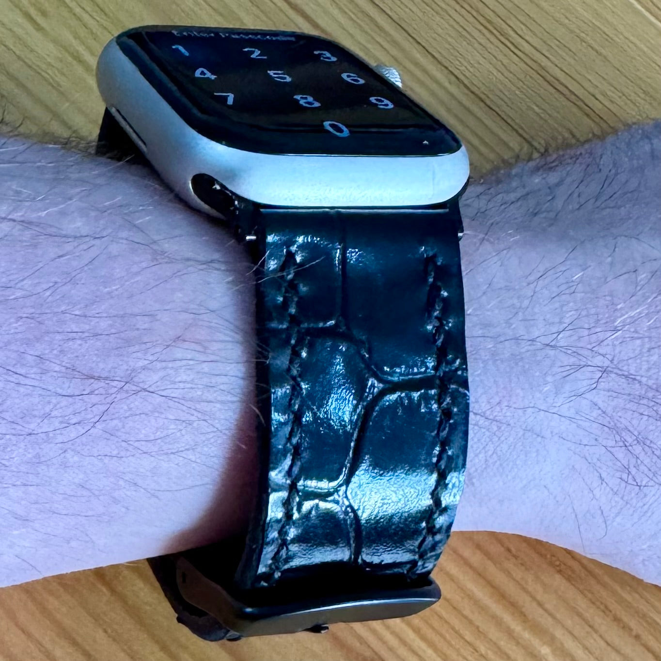 Embossed croc leather, Apple Watch strap