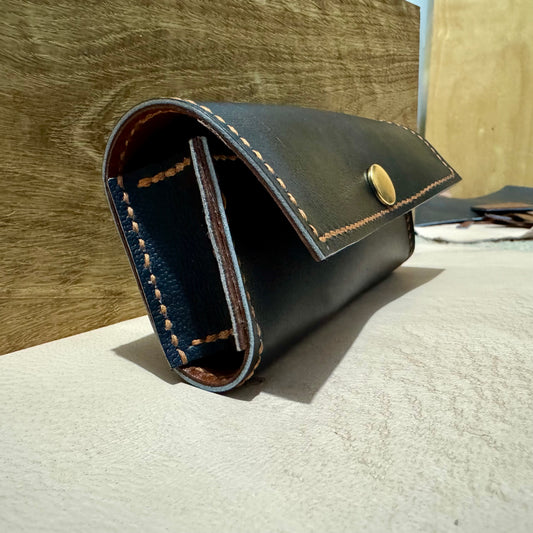 Handmade leather glasses case