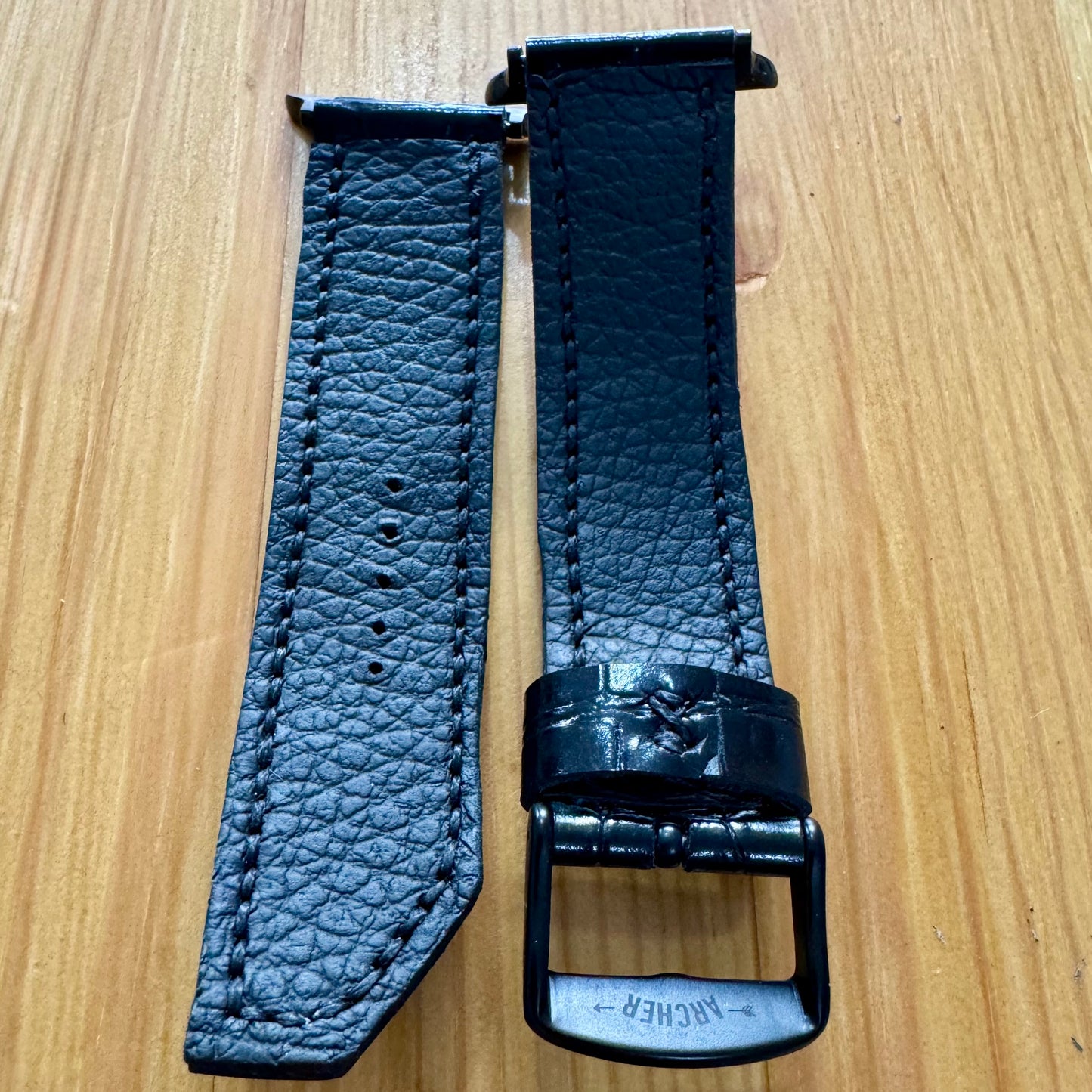 Embossed croc leather, Apple Watch strap