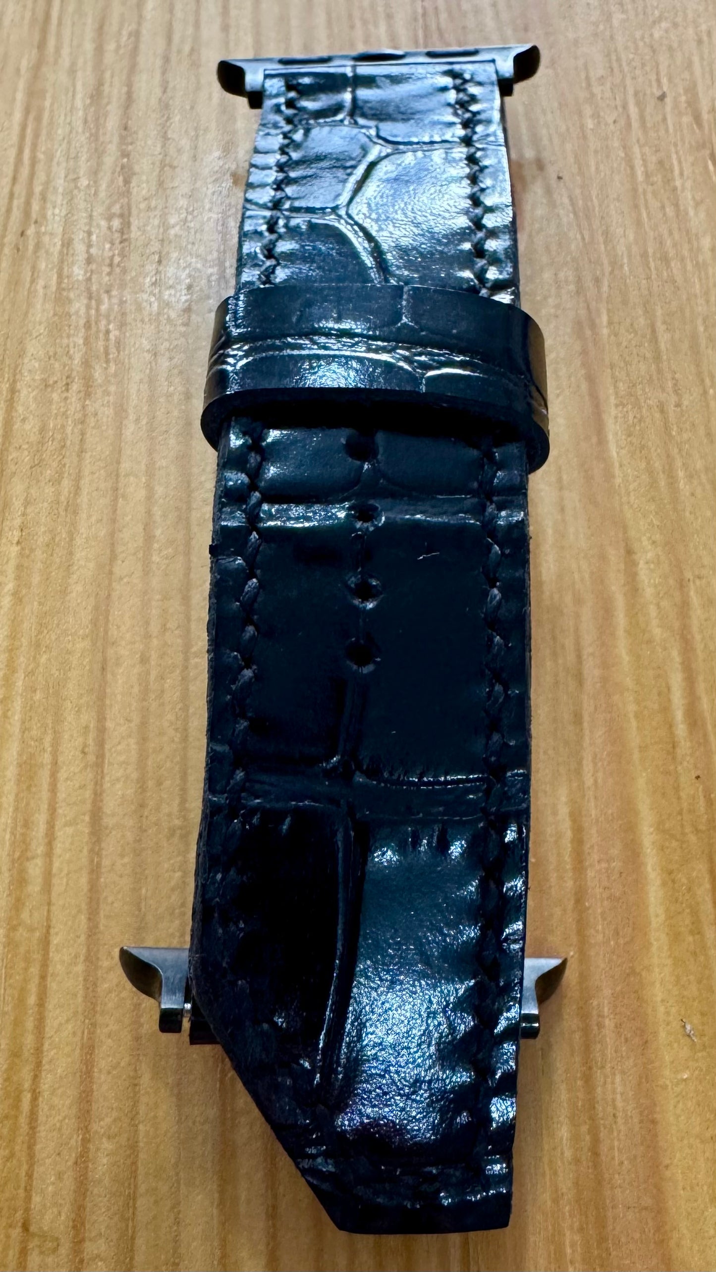 Embossed croc leather, Apple Watch strap