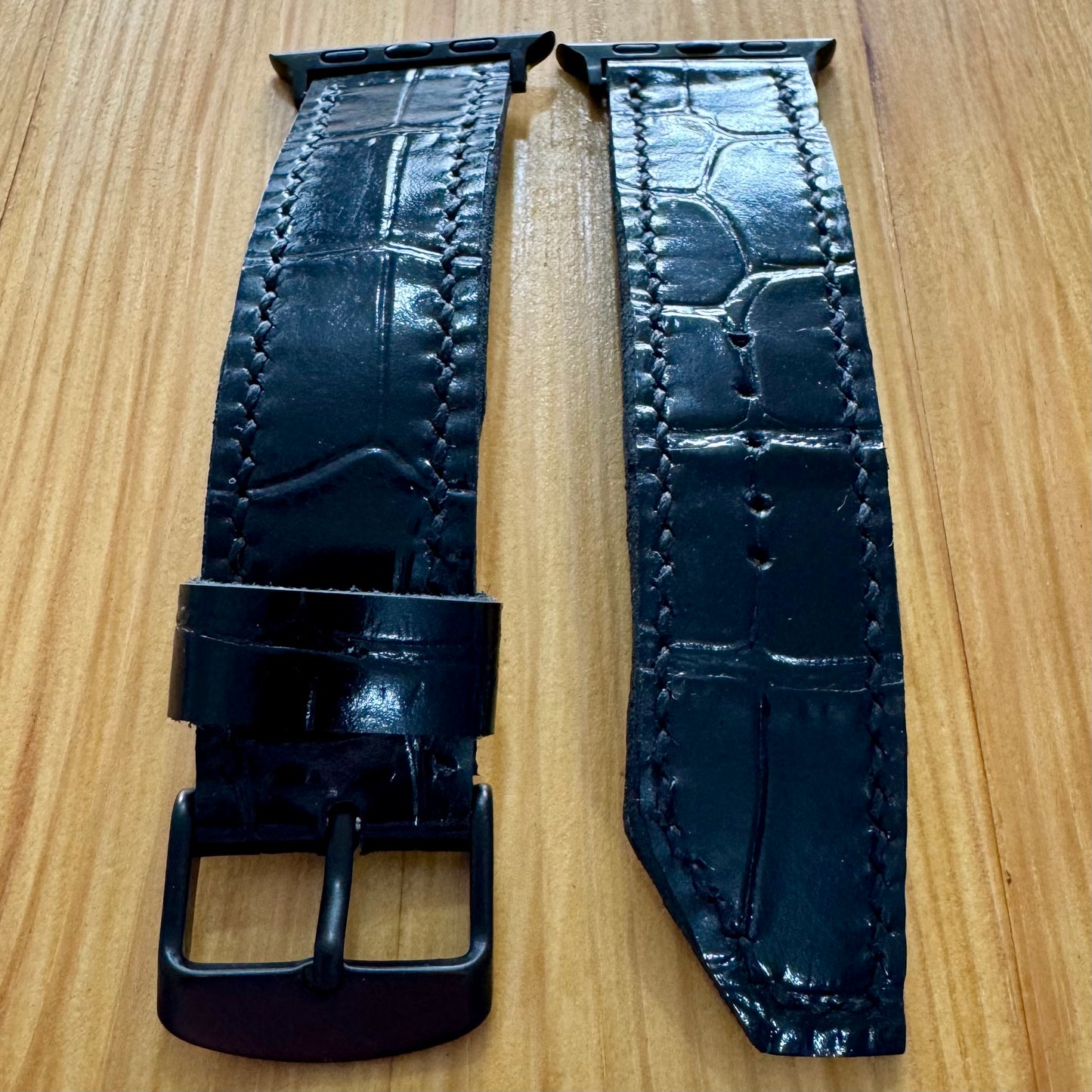 Embossed croc leather, Apple Watch strap