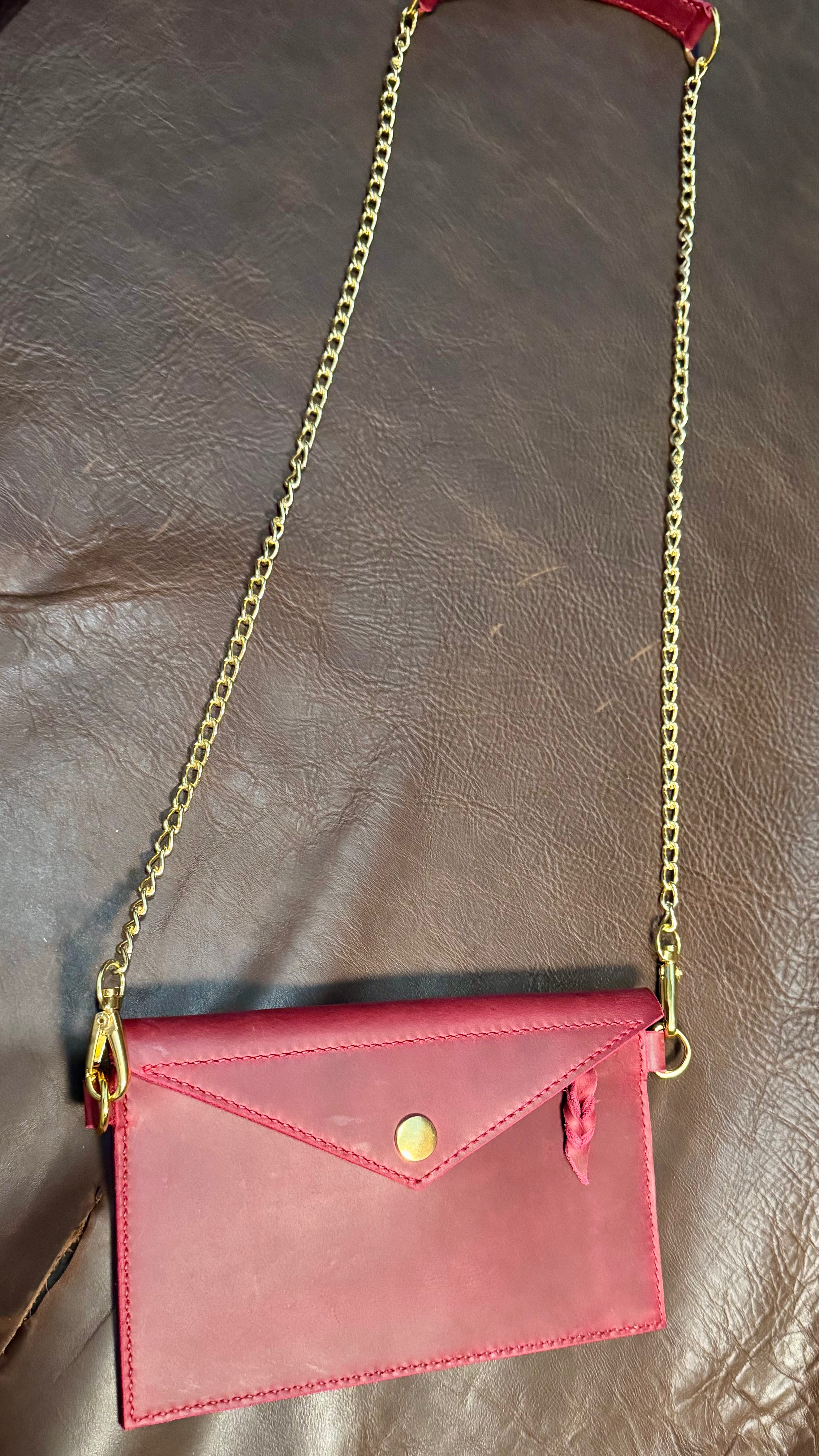 The Crimson Ember - Envelope crossbody Clutch