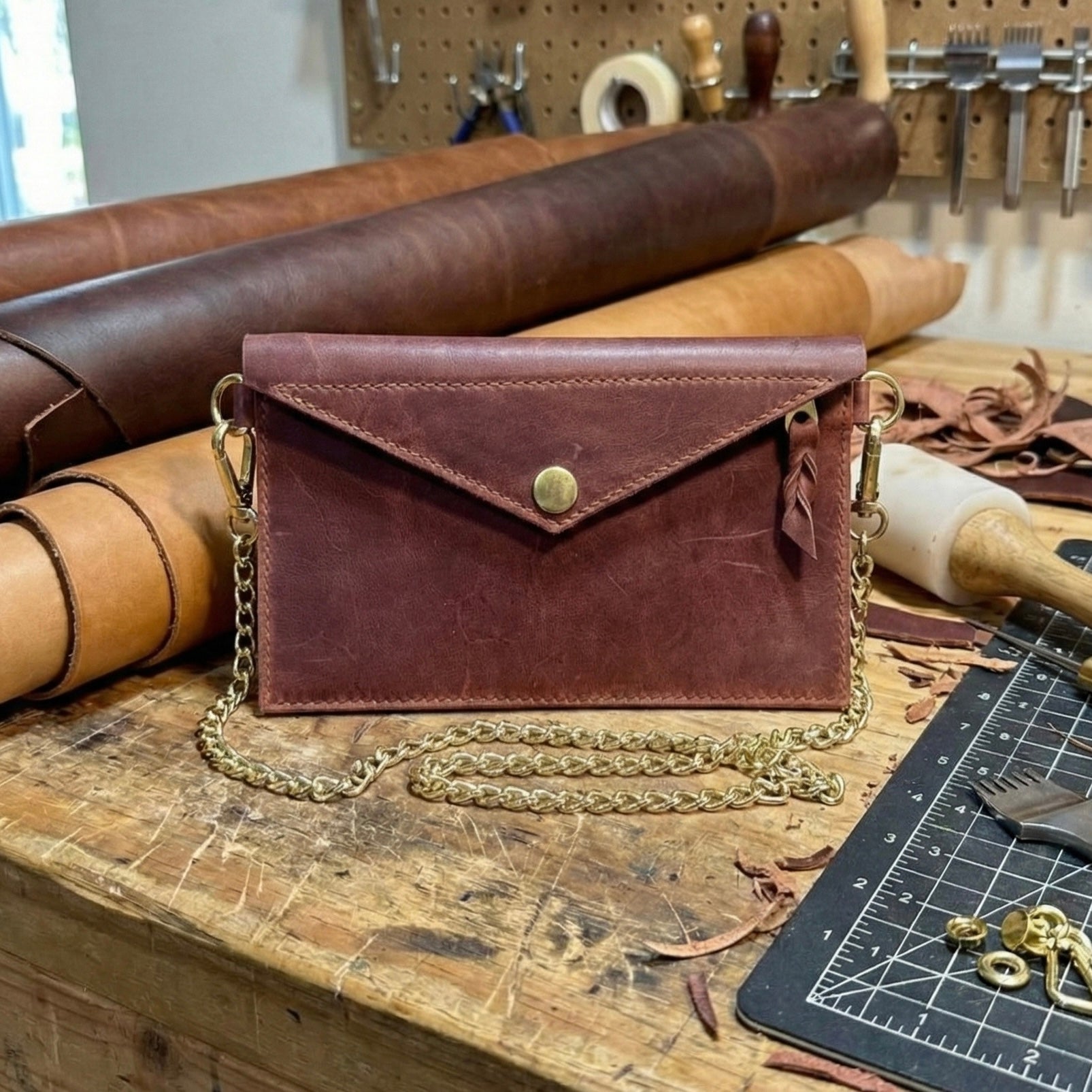The rosewood - crossbody envelope clutch