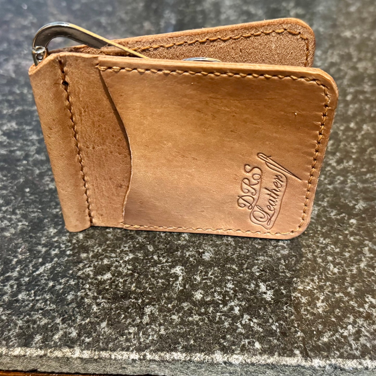 Leather money clip wallet