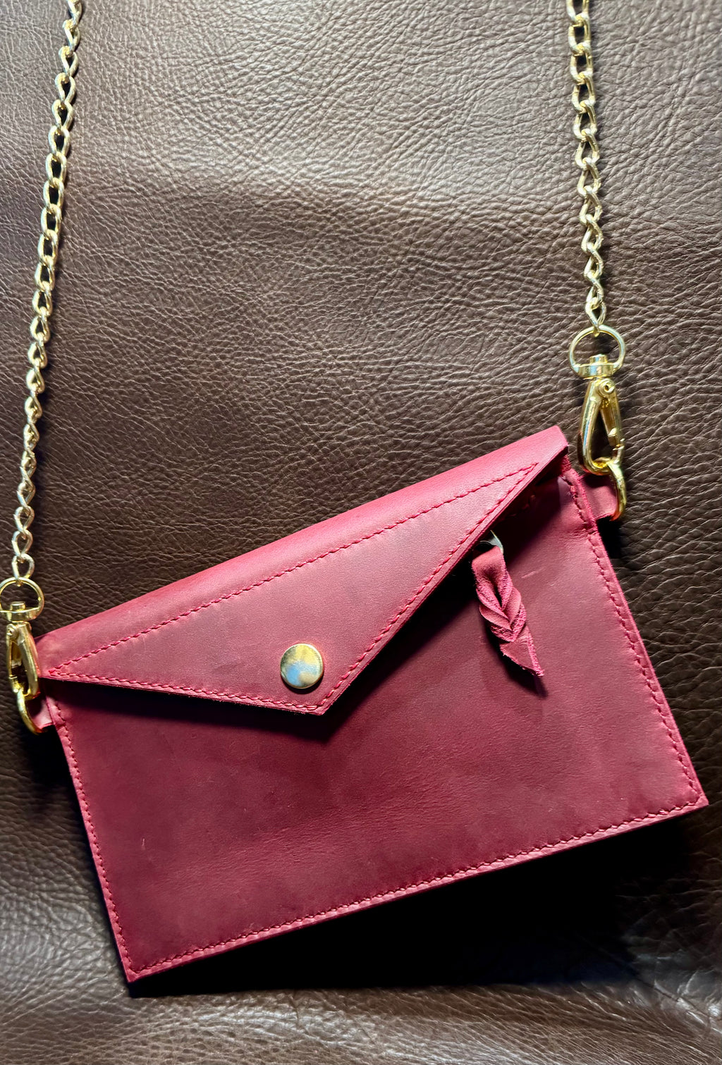 The Crimson Ember - Envelope crossbody Clutch