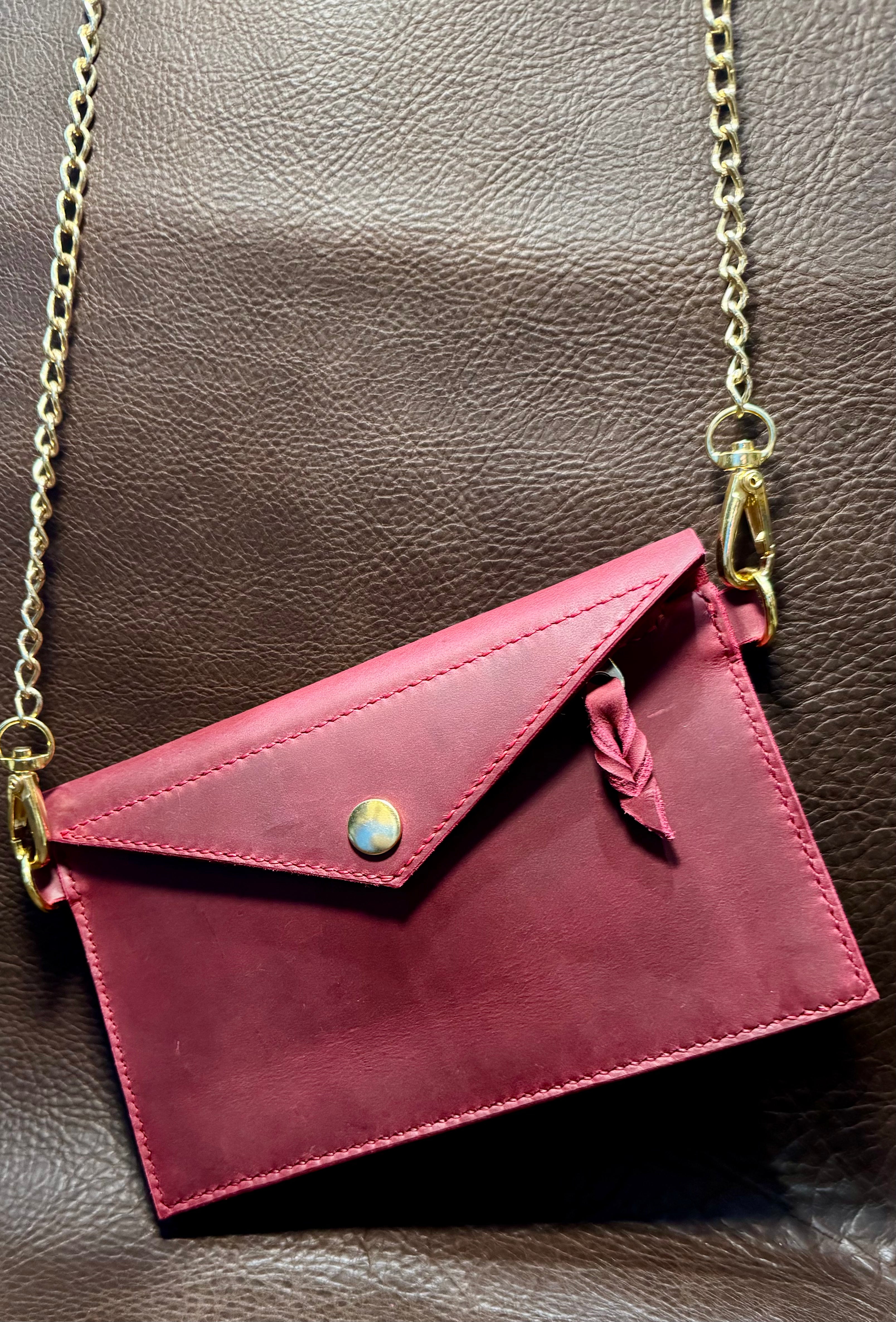 The Crimson Ember - Envelope crossbody Clutch