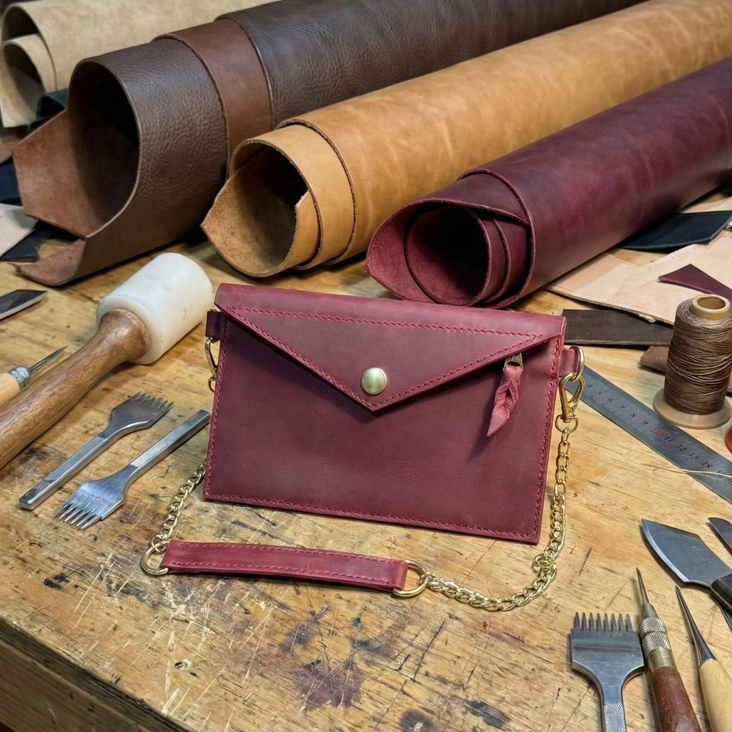 The Crimson Ember - Envelope crossbody Clutch