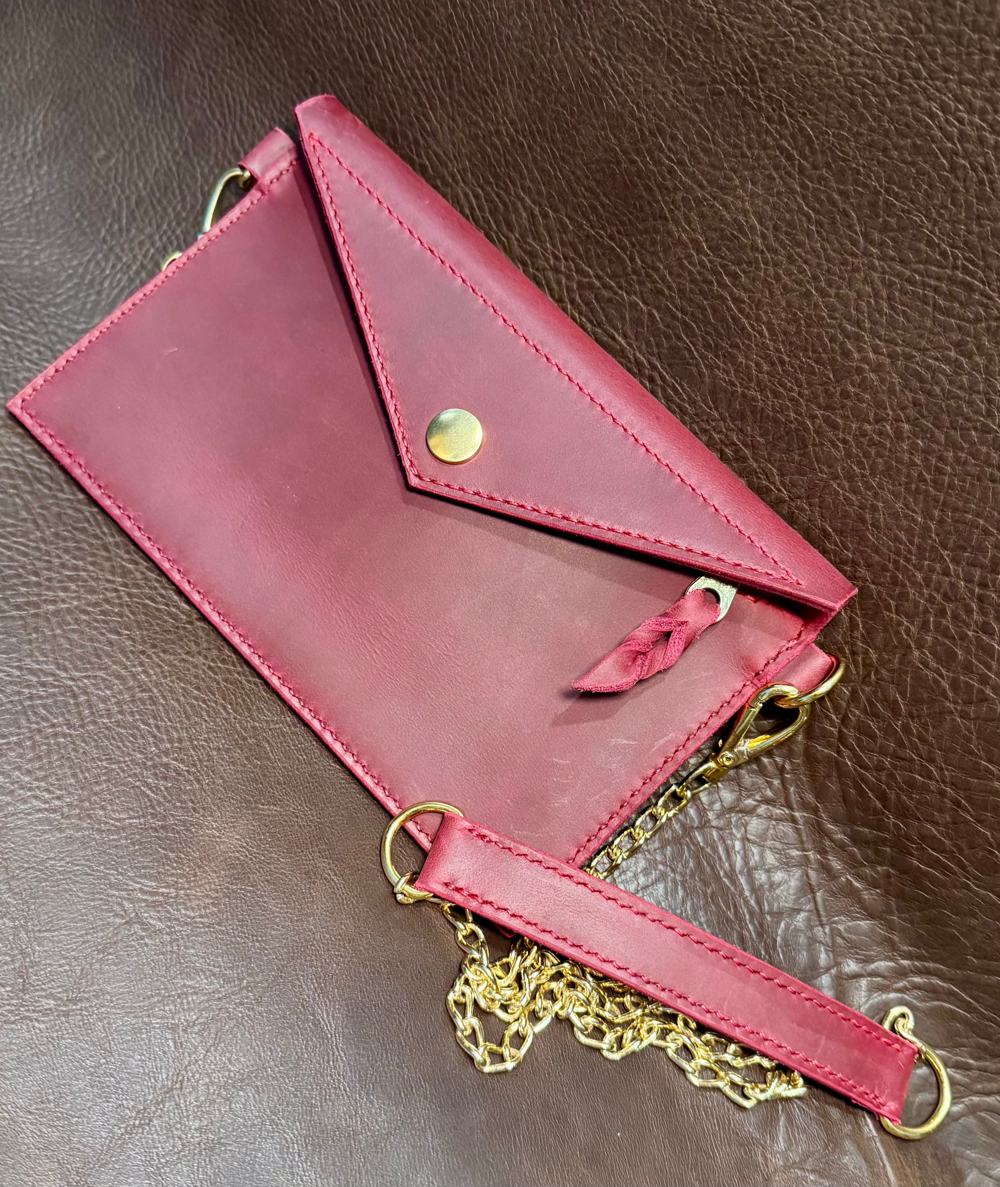 The Crimson Ember - Envelope crossbody Clutch