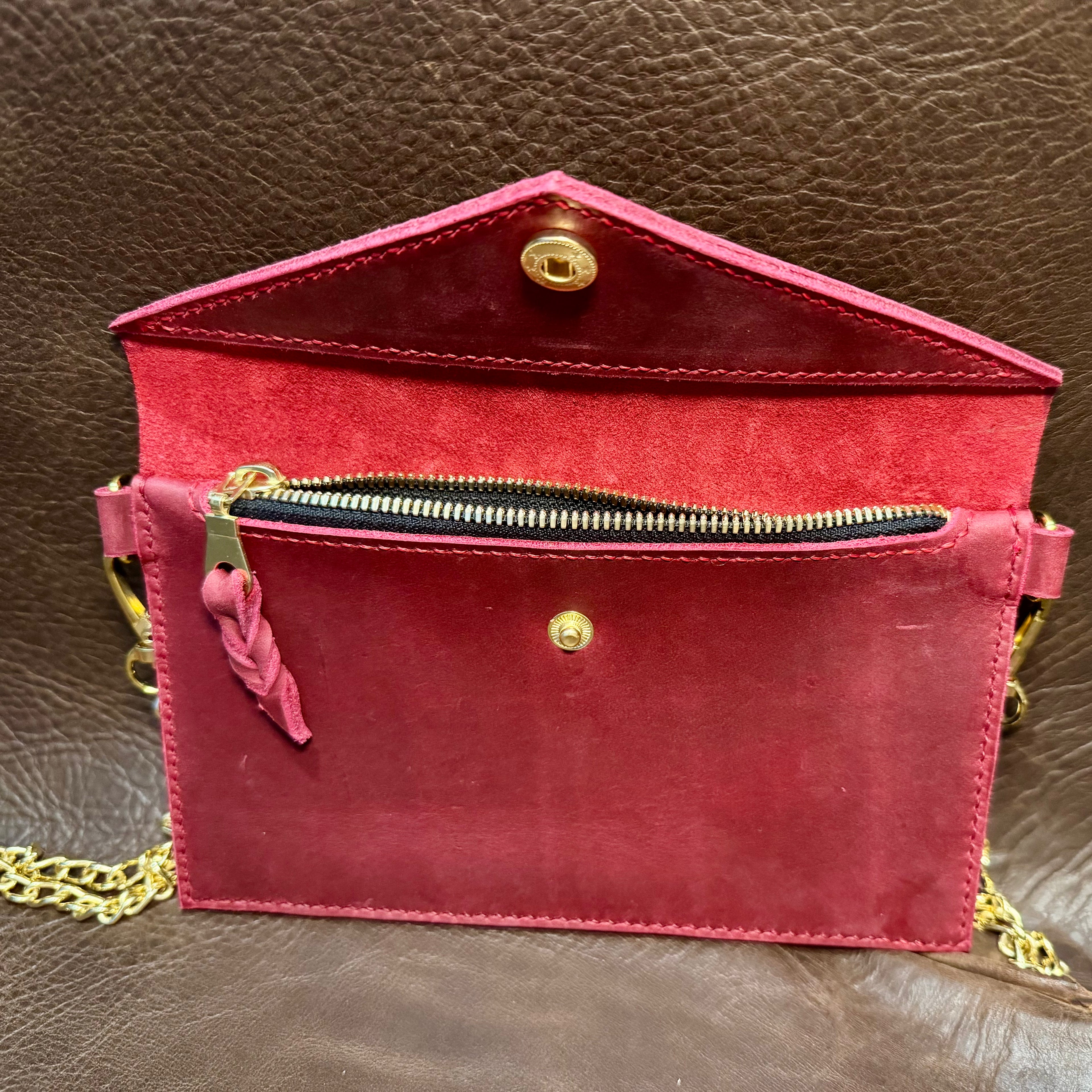 The Crimson Ember - Envelope crossbody Clutch